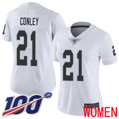 Oakland Raiders Limited White Women Gareon Conley Road Jersey NFL Football #21 100th Season Vapor Jersey->women nfl jersey->Women Jersey